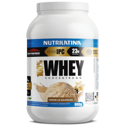 100% Whey Concentrada Sabor Baunilha 900g - Nutrilatina