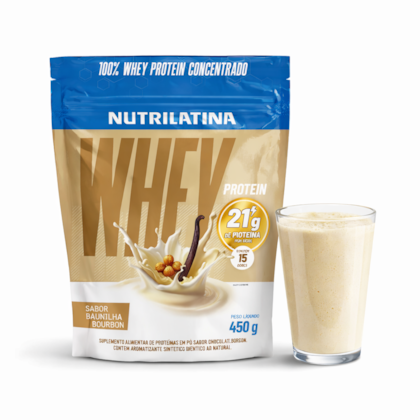 100% Whey Protein Baunilha Bourbon 450g - Nutrilatina