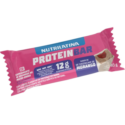 Barra de Proteína Cheesecake de Morango 40g - Nutrilatina