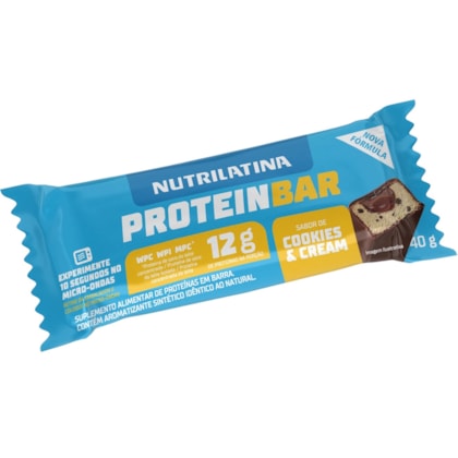 Barra de Proteína Cookies & Cream 40g - Nutrilatina