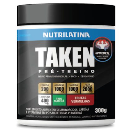 Pré-treino Taken Frutas Vermelhas 300g - Nutrilatina