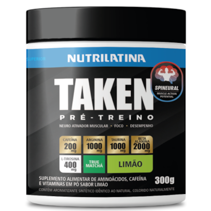 Pré-treino Taken Limão 300g - Nutrilatina