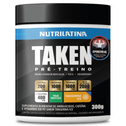 Pré-treino Taken Tangerina Ice 300g - Nutrilatina