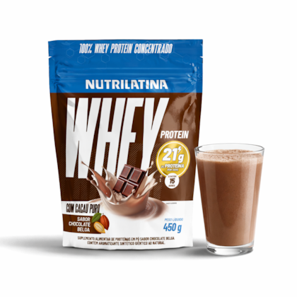 Whey Protein Nutrilatina Sabor Chocolate Belga 450g